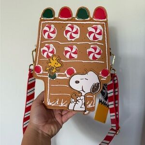 Snoopy Loungefly Gingerbread House Crossbody Bag